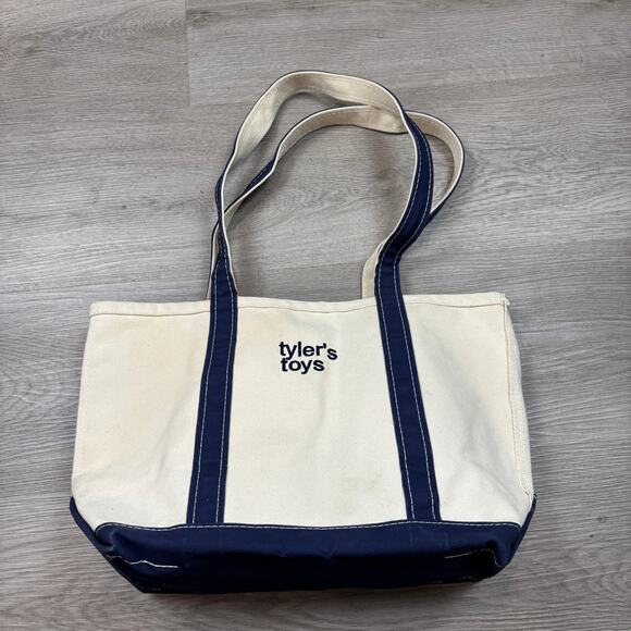 Vintage LL Bean Boat and Tote Medium Canvas Tote 18x11 Blue Beach Grocery - Picture 4 of 9